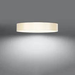 Plafonnier en tissu/verre/acier 6 lampes 80x80x20cm Sollux