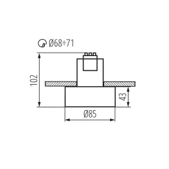 Plafonnier encastré MINI RITI Aluminium GU10 Noir/Blanc 85mm