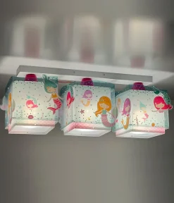 Plafonnier enfant 3 lumières Mermaids Sirènes