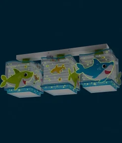 Plafonnier enfant 3 lumières Little Shark Petit Requin