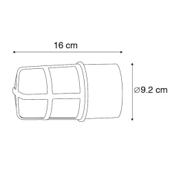 Plafonnier et applique murale noir avec abat-jour transparent IP54 - Kiki