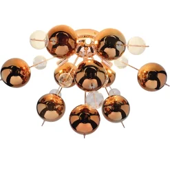 Plafonnier EXPLOSION cuivre metal verre douilles G9 pour salle a manger salon entree bureau diametre 57 cm