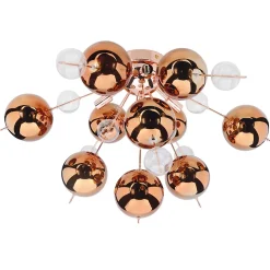 Plafonnier EXPLOSION cuivre metal verre douilles G9 pour salle a manger salon entree bureau diametre 57 cm