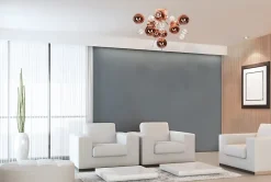 Plafonnier EXPLOSION cuivre metal verre douilles G9 pour salle a manger salon entree bureau diametre 57 cm