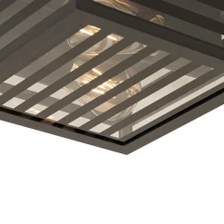 Plafonnier extérieur moderne en verre noir 2 lumières IP44 - Reims