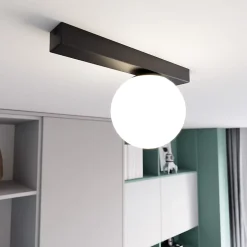 Plafonnier FIT 1 BLACK/OPAL, Emibig Lighting, Fabriqué en EU