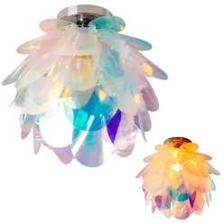 Plafonnier 'FORA' en métal et plastique irisé, douille E27, éclairage pour salon, salle à manger et bureau, D: 40 cm