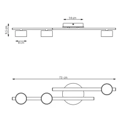Plafonnier FRAGMENT 3 BL, Emibig Lighting, Fabriqué en EU
