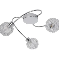 Plafonnier G9 40W GoodHome Phaidros brillant effet chromé H.16 x Ø42 cm