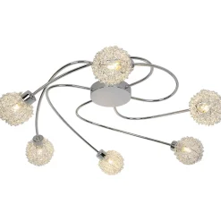 Plafonnier G9 40W GoodHome Phaidros brillant effet chromé H.16.5 x Ø65 cm