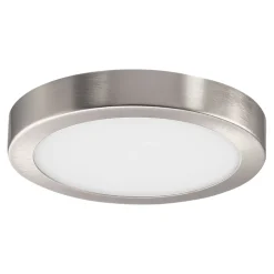 Plafonnier gris chromé LED integrée Aius blanc neutre Ø.21,5cm IP20 1400lm 12W GoodHome