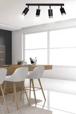 Plafonnier HIRO 4 BL/CHROME, Emibig Lighting, Fabriqué en EU