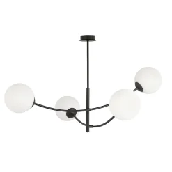 Plafonnier HUNTER 4 BLACK/OPAL, Emibig Lighting, Fabriqué en EU