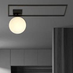 Plafonnier IMAGO 1A BLACK/OPAL, Emibig Lighting, Fabriqué en EU