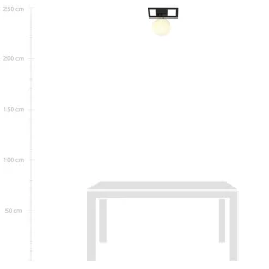 Plafonnier IMAGO 1E BLACK/OPAL, Emibig Lighting, Fabriqué en EU