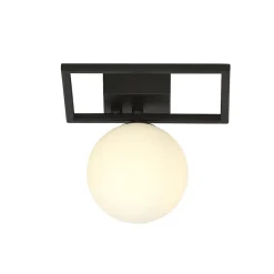Plafonnier IMAGO 1E BLACK/OPAL, Emibig Lighting, Fabriqué en EU
