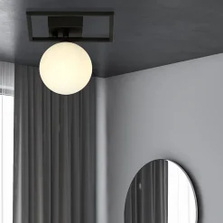 Plafonnier IMAGO 1E BLACK/OPAL, Emibig Lighting, Fabriqué en EU