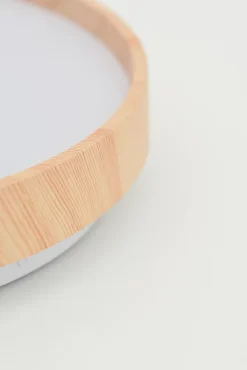 Plafonnier imitation bois blanc chaud 18W 1800lm IP44 ⌀33cm Seynave Adenia