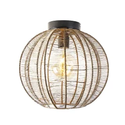 Plafonnier industriel bronze avec noir - Dong