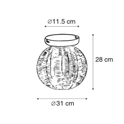 Plafonnier industriel bronze avec noir - Dong