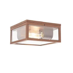 Plafonnier industriel brun rouille IP44 2 lumières - Charlois