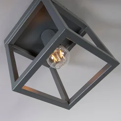 Plafonnier industriel gris foncé - Cage