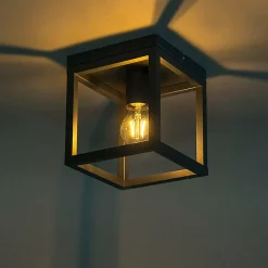 Plafonnier industriel gris foncé - Cage