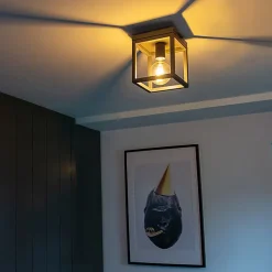 Plafonnier industriel gris foncé - Cage