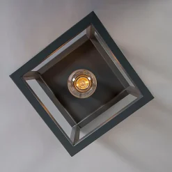 Plafonnier industriel gris foncé - Cage