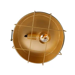 Plafonnier industriel noir avec or 35 cm - Barril