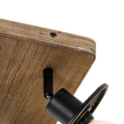 Plafonnier industriel noir avec bois 4 lumières - Jasmine