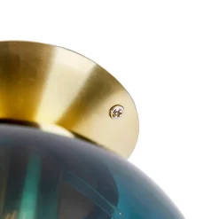 Plafonnier intelligent en laiton avec verre bleu océan, avec Wifi ST64 - Pallon