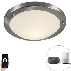 Plafonnier intelligent en acier 31 cm avec WiFi A60 IP44 - Yuma