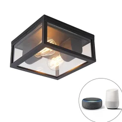 Plafonnier intelligent noir IP44 2 lumières avec Wifi ST64 - Charlois
