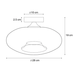 Plafonnier intelligent noir avec verre fumé, WiFi inclus - Busa