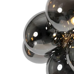 Plafonnier intelligent noir avec verre fumé et 4 G9 Wifi - Uvas