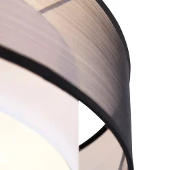 Plafonnier intelligent noir et blanc 50 cm avec 3 Wifi A60 - Drum Duo