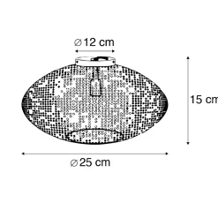 Plafonnier intelligent noir avec or 25 cm avec Wifi P45 - Radiance