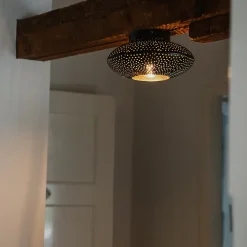 Plafonnier intelligent noir avec or 25 cm avec Wifi P45 - Radiance