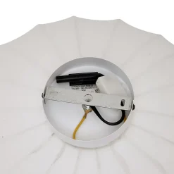 Plafonnier Japandi blanc avec abat-jour en tissu - Bida