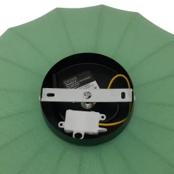 Plafonnier Japandi vert avec abat-jour en tissu - Bida