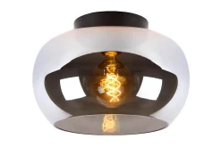 Plafonnier JUDI en verre avec 1xE27 - Fumé - Lucide