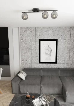 Plafonnier KAIRO 3 BL GRAFIT, Emibig Lighting, Fabriqué en EU