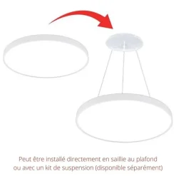 Plafonnier LED Blanc 54W 60cm - Blanc Neutre 4000K - 5500K - SILAMP