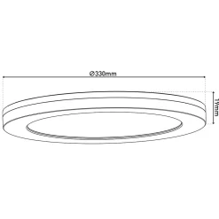 Plafonnier LED BONUS metal plastique chrome blanc interchangeable LED fixes diametre 33 cm