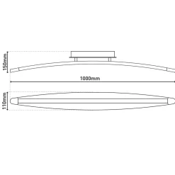 Plafonnier LED 'Bow' 30 W chromé