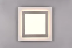 Plafonnier LED carré - dimmable - CCT -nickel mat - Trio - Morgan