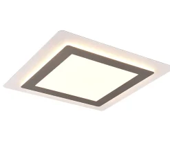 Plafonnier LED carré - dimmable - CCT -nickel mat - Trio - Morgan