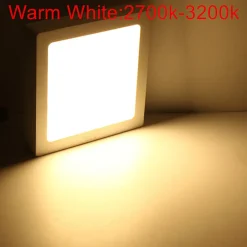 Plafonnier led Carré en saillie 12W 170x170mm Blanc Chaud 3000K