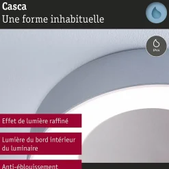 Plafonnier LED Casca IP44 White Switch 1500lm 230V 16W Alu mat